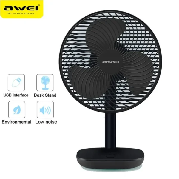 Awei F23 Mini Portable Usb Rechargeable Desk Fan