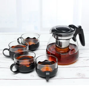 900ml Glass Teapot Elegant Kitchen Cup Special Tea Gift Set 5pcs ARTYJASHOP