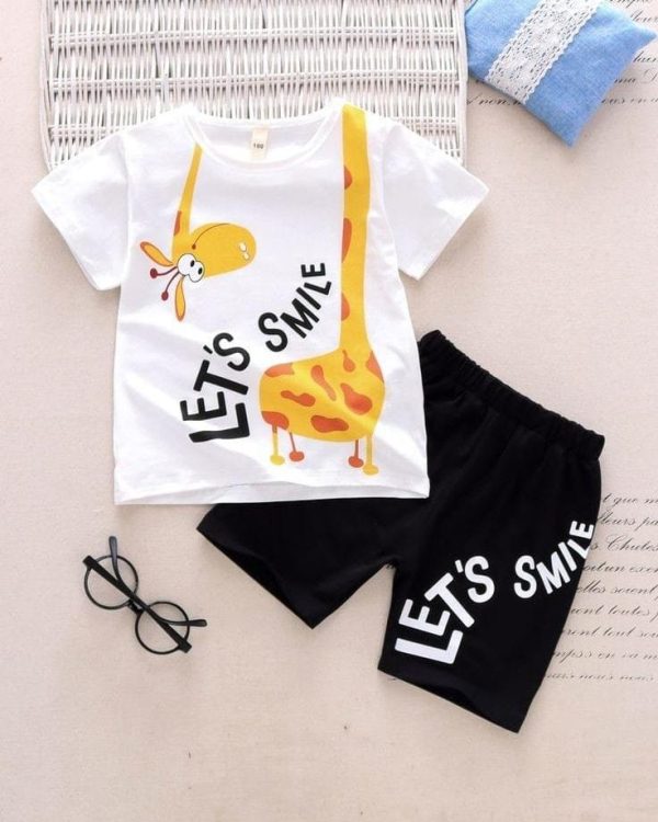 Kids unisex tees with half pant set