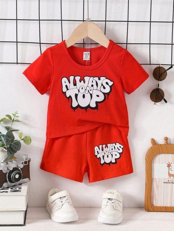 Kids unisex tees with half pant set