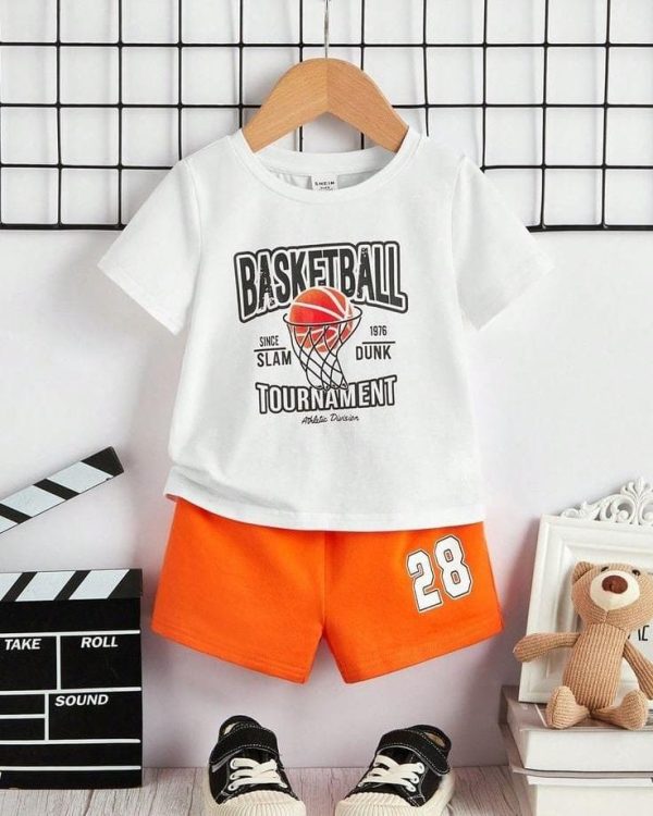 Kids unisex tees with half pant set