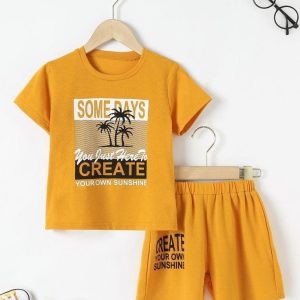 Kids unisex tees with half pant set