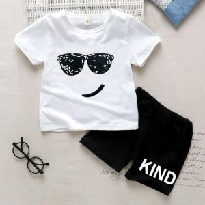 Kids unisex tees with half pant set