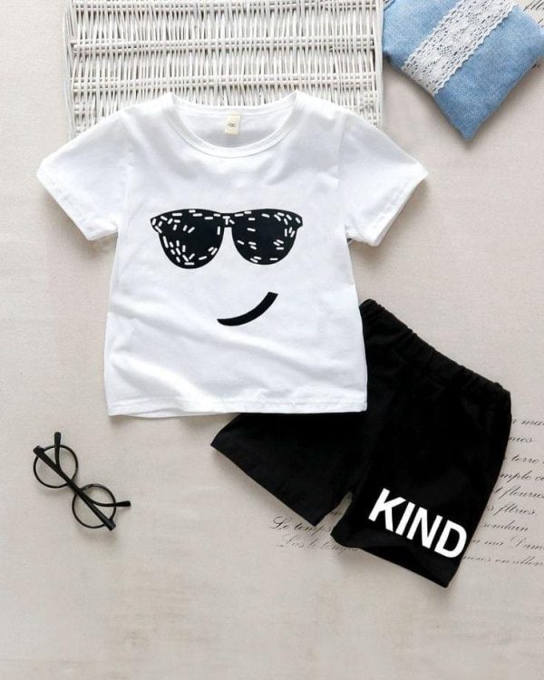 Kids unisex tees with half pant set