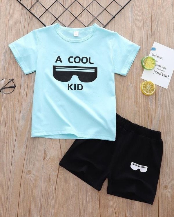 Kids unisex tees with half pant set